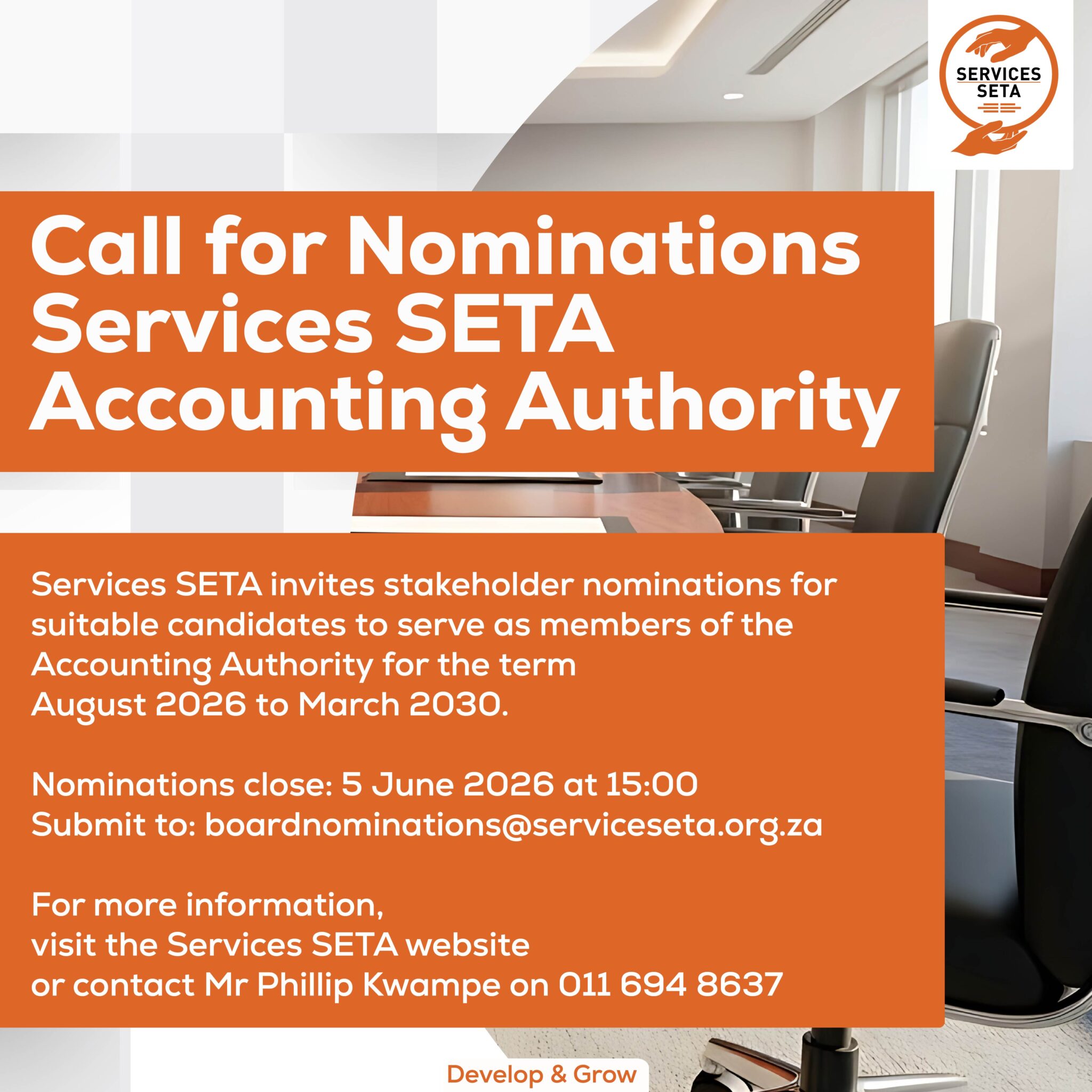 Call for Nominations: Services SETA Accounting Authority