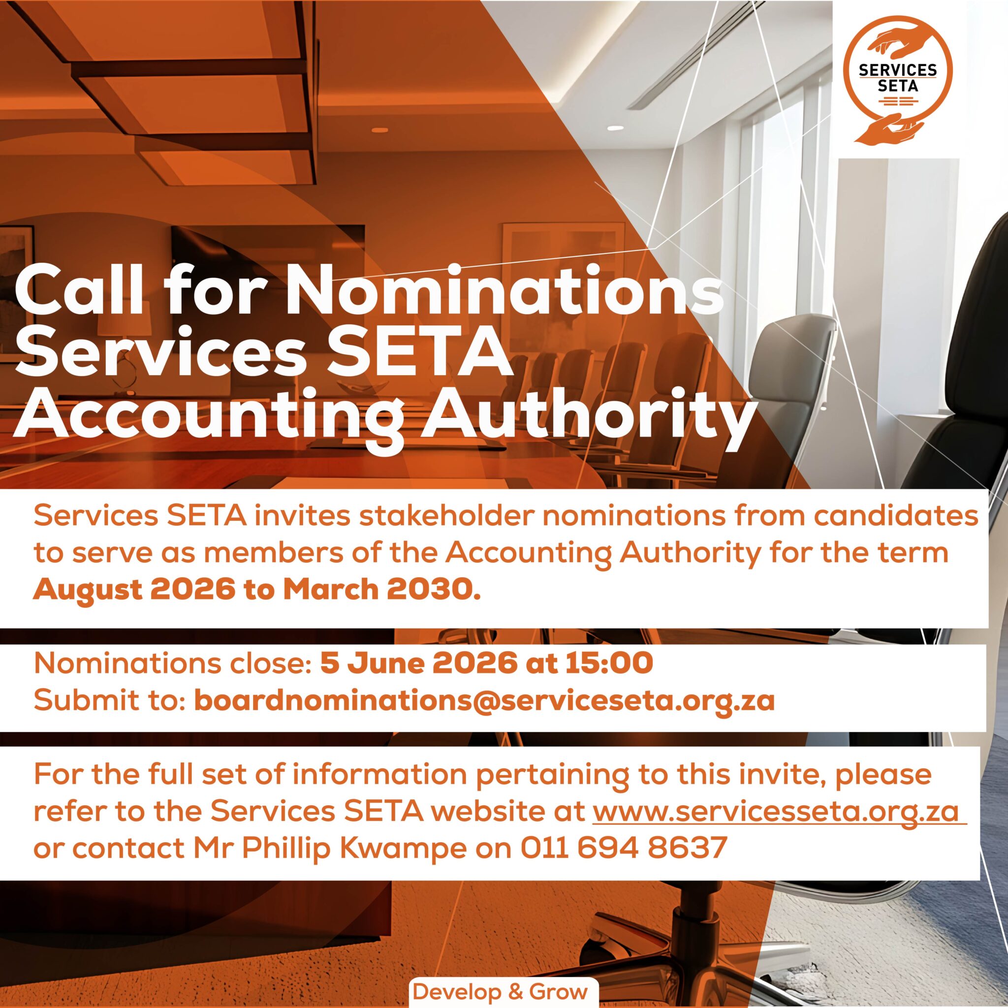 Call for Nominations: Services SETA Accounting Authority