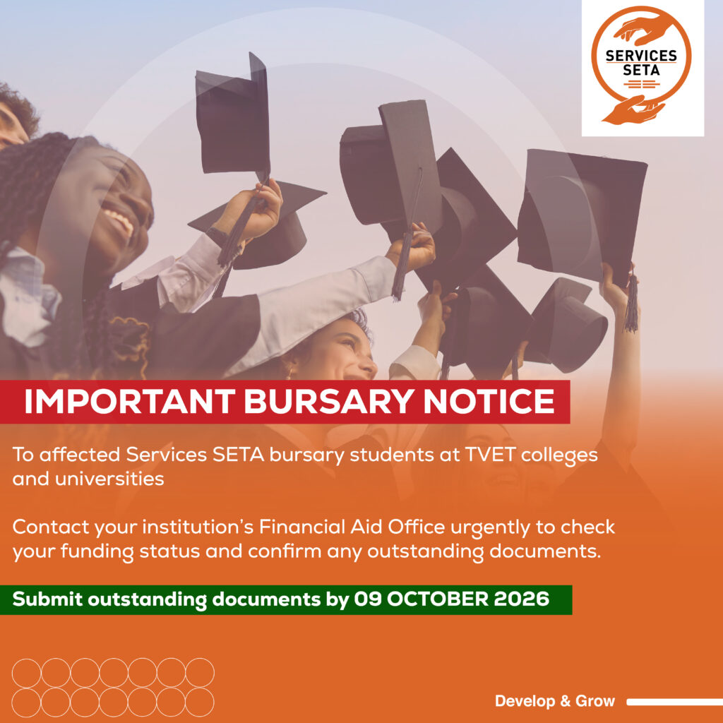 IMPORTANT NOTICE: SERVICES SETA BURSARY FUNDING